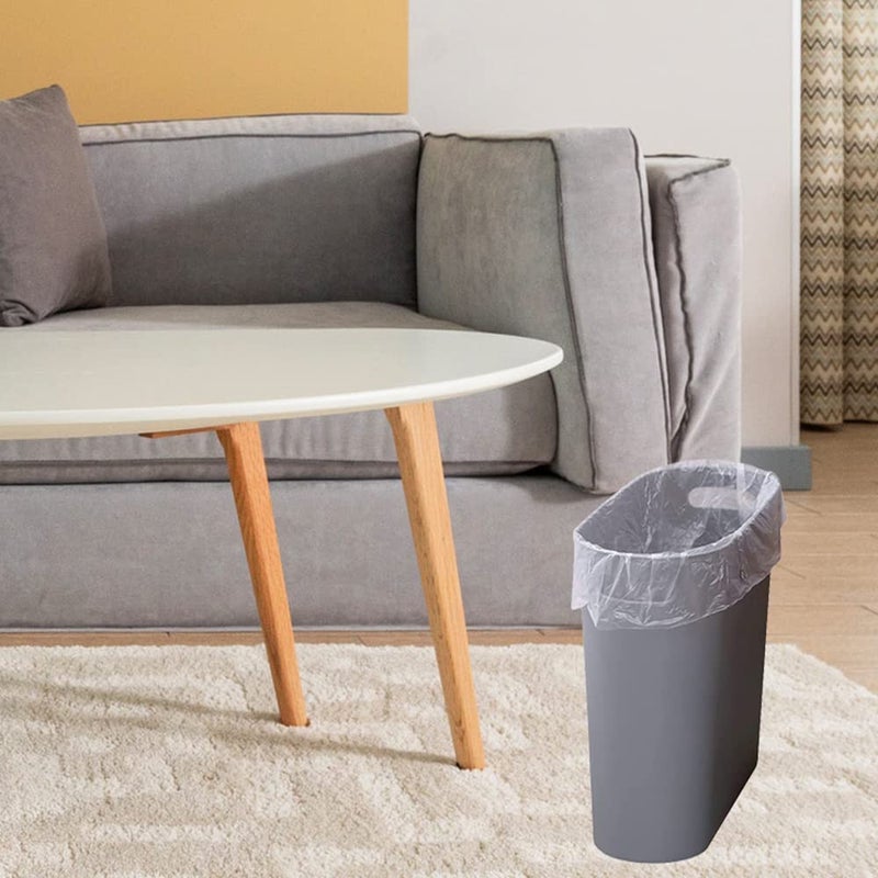 ROYFACC Small Trash Can Plastic Bathroom Wastebasket 3.2 Gallon Slim Garbage Container Bin with Handle for Home Kitchen Bathroom Bedroom Office, 2 Pack (Grey) - Image 2